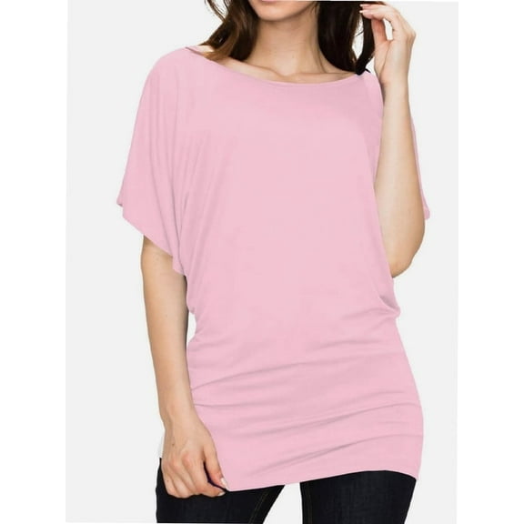 Womens Super Comfy Boat Neck Dolman Top Shirt
