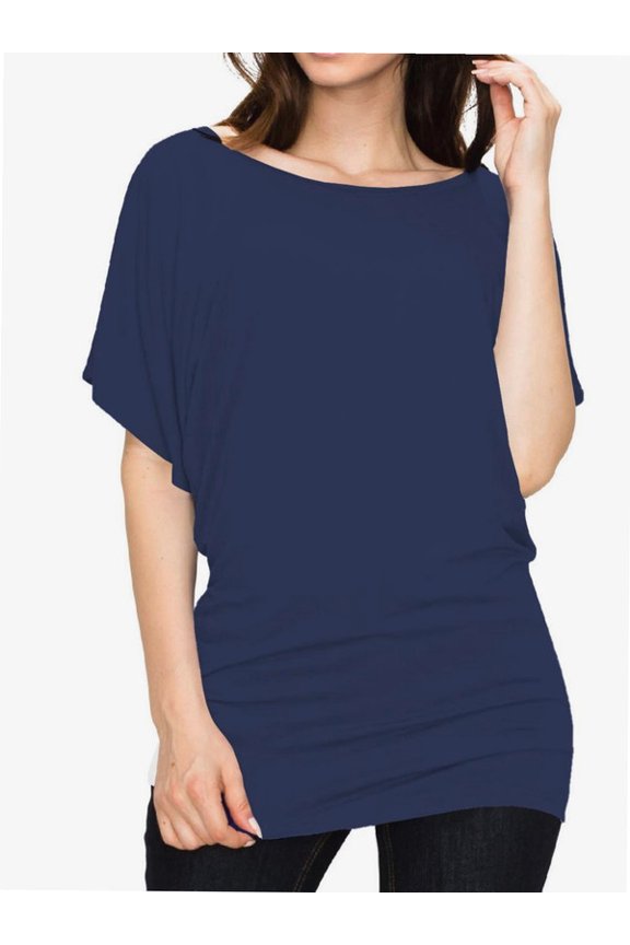 Womens Super Comfy Boat Neck Dolman Top Shirt
