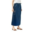 thumbnail image 1 of Womens Super Comfy Long Denim Maxi Skirt, 1 of 2