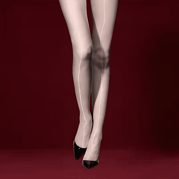 Womens Super Glossy Shiny Pantyhose, White Tights, 1 Pair