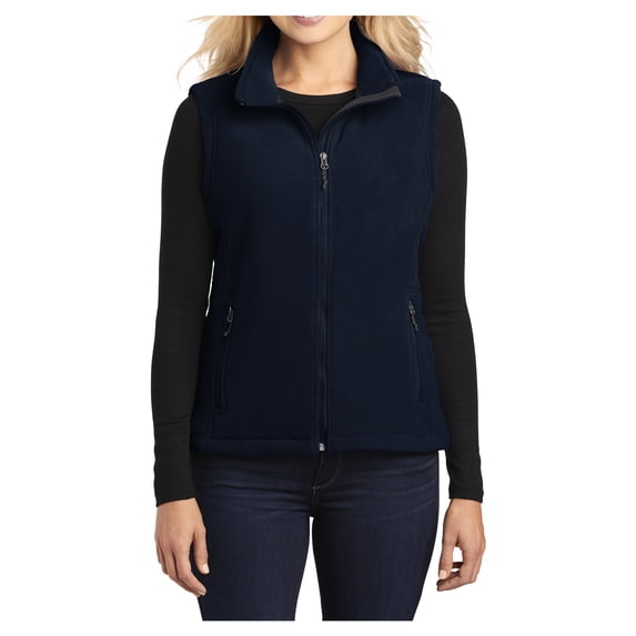 Womens Super Soft Value Polyester Fleece Vest True Navy X-Large