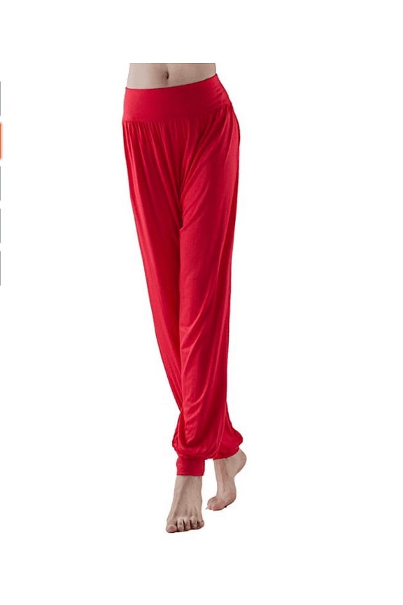 Womens Super Soft Yoga Pilates Pants Harem Hippie Palazzo Wide Leg Long Loose Baggy Casual Trousers