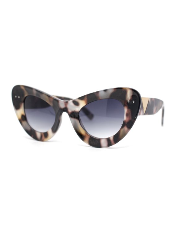 Womens Super Thick Exaggerated Oversize Cat Eye Sunglasses Slate Tortoise - Smoke