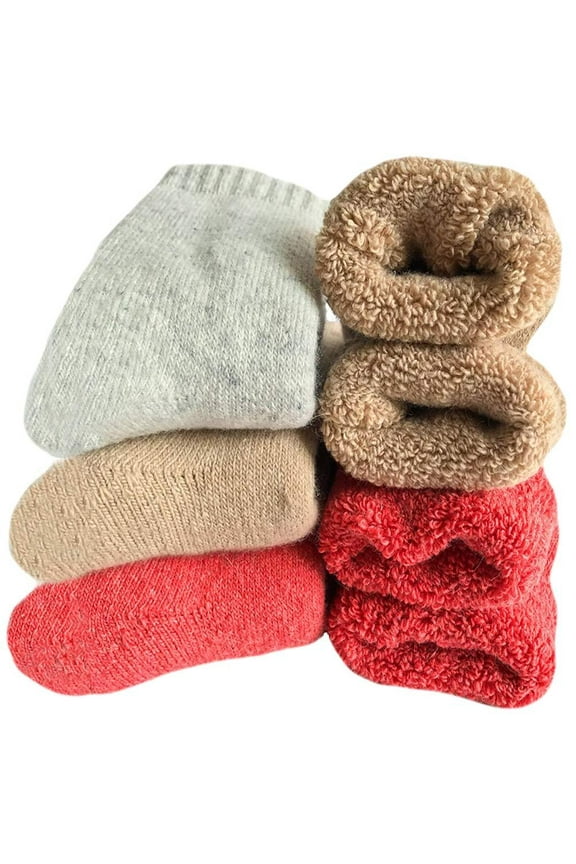 Womens Super Thick Wool Socks - Soft Warm Comfort Casual Crew Winter Socks (Pack of 3-5), Multicolor C1-super Thick Wool 3pack