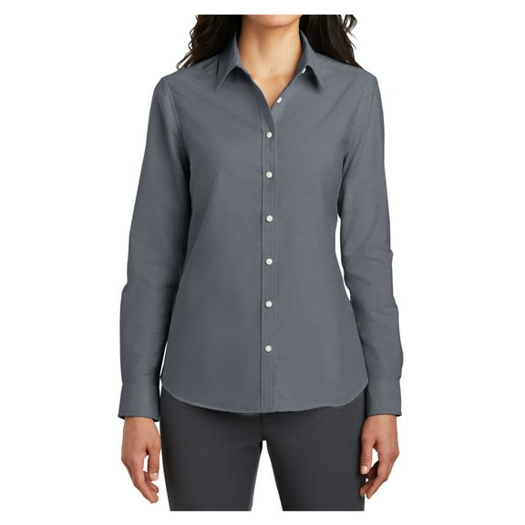 Womens SuperPro Oxford Cotton/Polyester Shirt Black X-Small