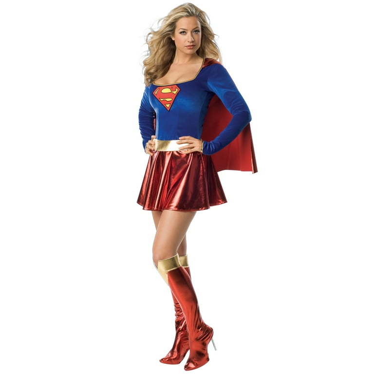SUPER HERO Costume HOTPANTS Cape HEADBAND Triangle TOP Supergirl WONDER  Woman