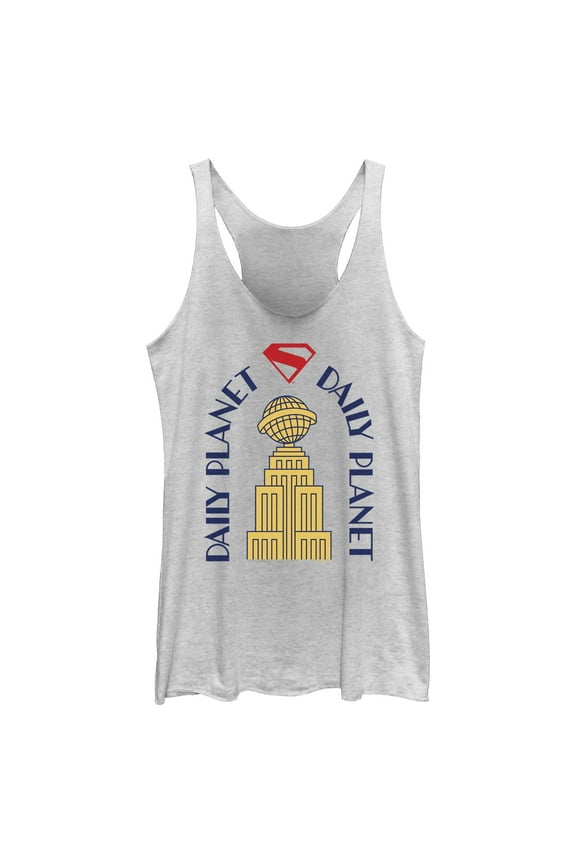 Womens Superman Daily Planet Building Racerback Tank