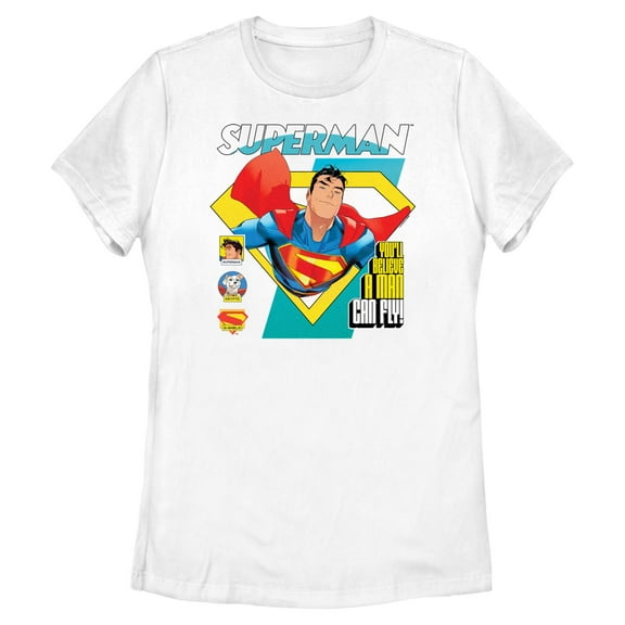 Womens Superman Flying Hero T Shirt