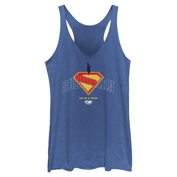 Womens Superman Last Son of Krypton Silhouette Racerback Tank