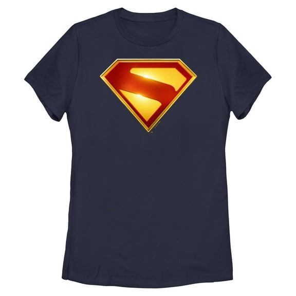Womens Superman Shiny Logo T Shirt