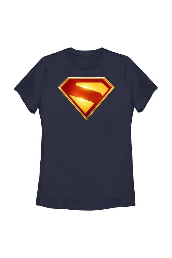 Womens Superman Shiny Logo T Shirt