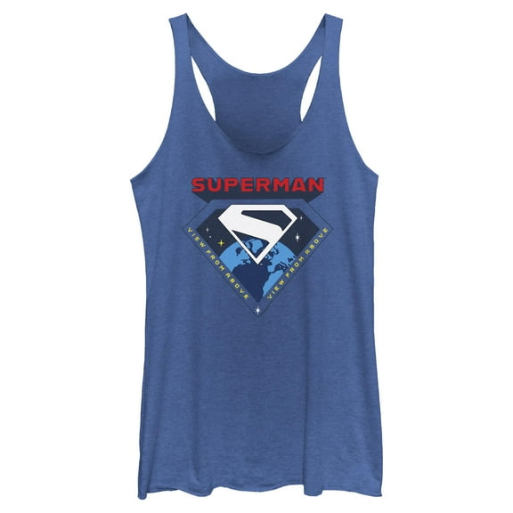 Womens Superman View From Above Racerback Tank