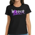 thumbnail image 1 of Womens Support Pancreatic Cancer Gift Purple Ribbon T-Shirt Black 2X-Large, 1 of 5
