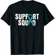 Womens Support Squad Ovarian Cancer T-Shirt Black Small