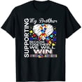 thumbnail image 1 of Womens Supporting My Brother - Autism Awareness shirt Black, 1 of 3
