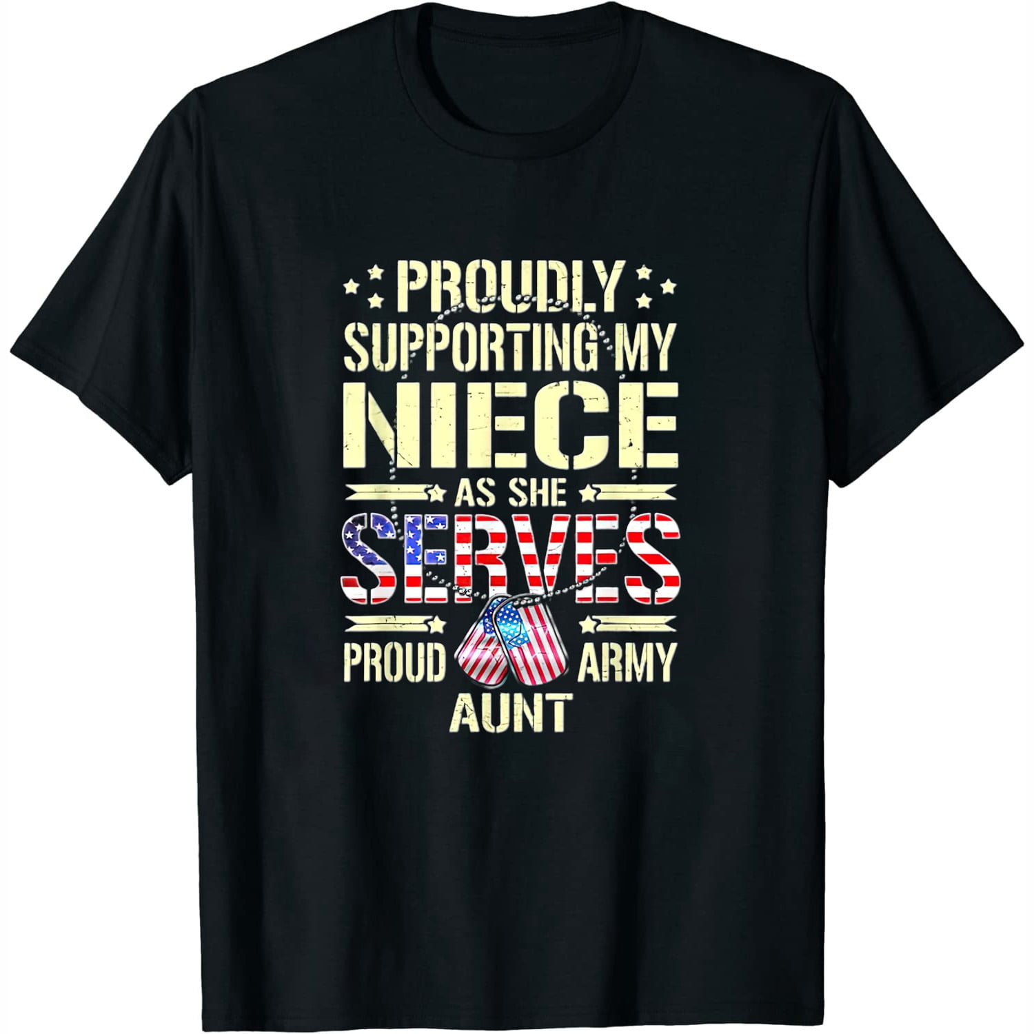 Womens Supporting My Niece As She Serves - Proud Army Aunt Shirt Black ...