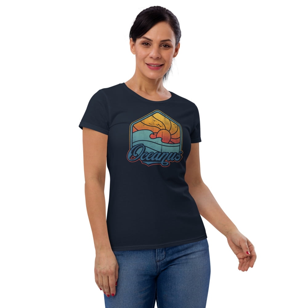 Womens Surf Tee Oceanus Florida (Navy)