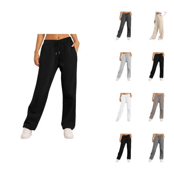 Women Sweatpants 2026 Fall Winter Fashion Elastic High Waist Drawstring Wide Leg Loose Casual Yoga Pants with Pockets