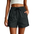 thumbnail image 1 of Womens Sweat Shorts 2 Pack Quick Dry Shorts for Womens Summer Cooling Lightweight Shorts Elastic Waist Fitness Sports Bottoms Black XL, 1 of 7