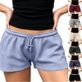 thumbnail image 1 of Womens Sweat Shorts Y2K Low Rise Wide Leg Mini Shorts Summer Casual Drawstring Lounge Shorts, L, 1 of 6