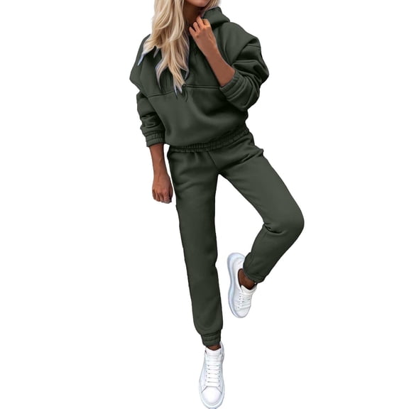 Womens Sweat Suit 2 Piece Hoodie Sweatshirt Jogger Pants Lounge Sets Women Fall Clothes Womens Vacation Outfits