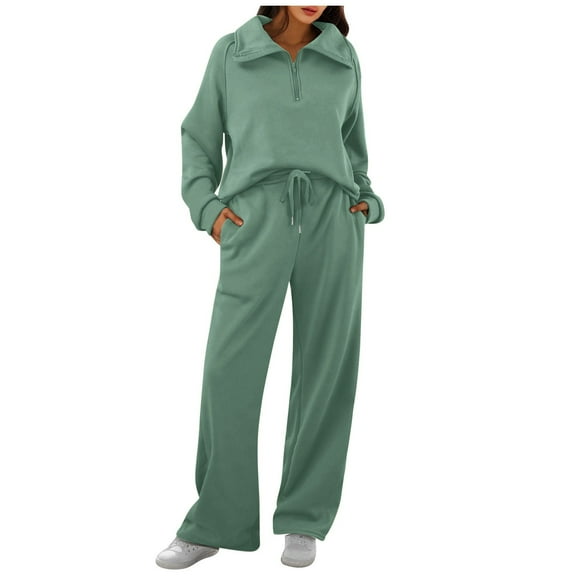 Womens Sweat Suits Two Piece Long Sleeve Pullover and Baggy Sweatpants Loungewear Sets Womens Fall Fashion Casual Sets for Women
