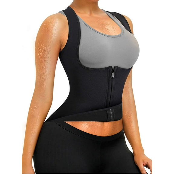 Womens Sweat Waist Trainer Neoprene Hot Sauna Vest Tummy Control Body Shaper Tank Top for Weight Loss