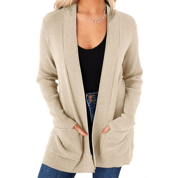 Womens Sweater Cardigans Casual Classic Knit Outerwear with Pockets