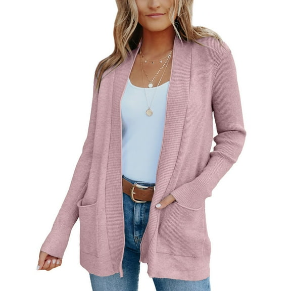 Womens Sweater Cardigans Casual Classic Knit Outerwear with Pockets
