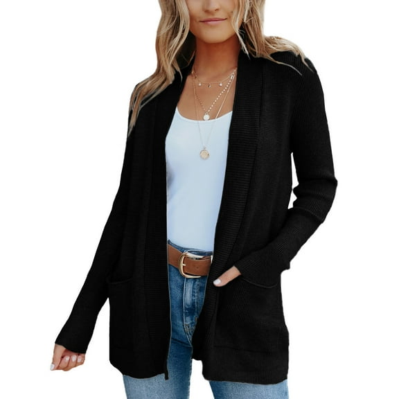 Womens Sweater Cardigans Casual Classic Knit Outerwear with Pockets