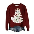 thumbnail image 1 of Womens Sweater Christmas Cute Cat Graphic Long Sleeve Crew Neck Casual Plus Size Festival Warm Sweaters, 1 of 2