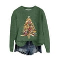 thumbnail image 1 of Womens Sweater Christmas Tree Long Sleeve Crewneck Knitted Oversize Loose Fit Fall Winter Clothes, 1 of 2