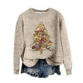 thumbnail image 1 of Womens Sweater Christmas Tree Long Sleeve Crewneck Knitted Oversize Loose Fit Trendy Outfits, 1 of 2