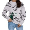 thumbnail image 1 of Womens Sweater Dinosaur Print Knit Oversized y2k Cute Graphic Long Sleeve Crew Neck Knitted Fall Knitwear, 1 of 1