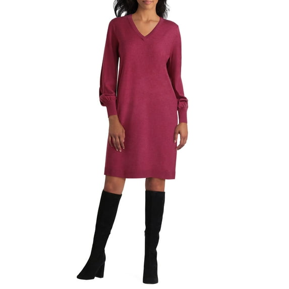 Womens Sweater Dress Heather Arctic Rose M