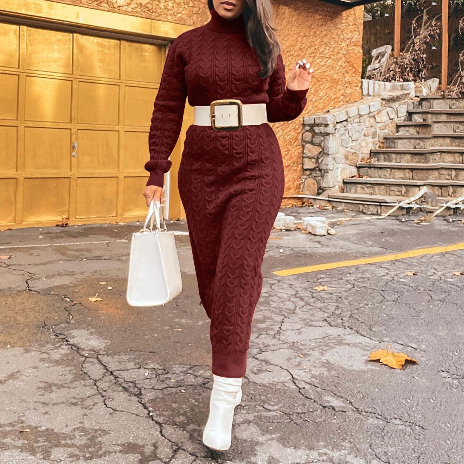 Sweater dress with collar shop