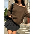 thumbnail image 1 of Womens Sweater Long Sleeve Crew Neck Pullover Fashion Knit Tops Khaki L, 1 of 5