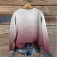 thumbnail image 1 of Womens Sweater Long Sleeve Gradient Printed Casual Loose Hoodless Sweater Blouse Wine M Sweater for Women, 1 of 4