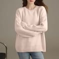 thumbnail image 1 of Womens Sweater Long Sleeved Round Neck Knitted Sweater Pullover Sweater Beige L Sweater for Women, 1 of 6