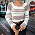 thumbnail image 1 of Womens Sweater Long-sleeved Crew Neck Pullover Casual Sweater Brown S Sweater for Women, 1 of 6