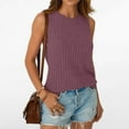 thumbnail image 1 of Womens Sweater Tank Tops Summer Fashion Casual Sleeveless Crew Neck Undershirts Beach Vacation Basic Tunic Shirts S-XXL, 1 of 7