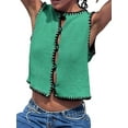 thumbnail image 1 of Womens Sweater Vest Sleeveless Button Down Tank Tops Spring Summer Cropped Cardigan 2025 Knit Top Green L, 1 of 6