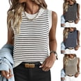 thumbnail image 1 of Womens Sweater Vest Top Striped Sleeveless Lightweight Knit Tank Tops 2026 Summer Spring Clothes Vacation Outfits, M, 1 of 8