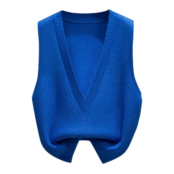 Womens Sweater Vest Trendy Look for Weekend Casual Outfits Women's Knit Sweater Vest V Neck Lightweight Cardigan Casual Layering Stretch Pullover Top For Spring Fall Winter