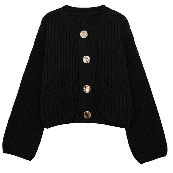 Womens Sweaters Cardigan Knit Button Down Light Black Sweaters for Women Cozy Cardigans Fall Vacation Clothes Going Out Tops for Women