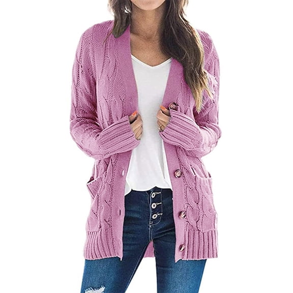 Womens Sweaters Cardigan Knitted Button Down Light Purple Sweaters for Women Cozy Sweaters Women Fall Clothes Women'S Tops Casual