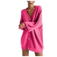 thumbnail image 1 of Womens Sweaters Cardigans Lightweight New Women Cardigan Sweaters Fall Oversized Button down Tops Coat Open Front Knit Cardigans Winter Outerwear Pinks L, 1 of 8