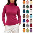 thumbnail image 1 of Womens Sweaters Classic Long Sleeve Turtleneck Lightweight Soft Sweaters Casual Basic Stretchy Slim Fit Knitted Pullover Tops,Sizes M-3XL, 1 of 8