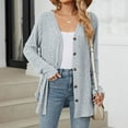 thumbnail image 1 of Womens Sweaters Clearance Long Sleeve Basic Cardigan Soft Cozy Solid Button Down Cardigan Light Gray S, 1 of 6