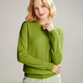 thumbnail image 1 of Womens Sweaters Crew Neck Long Sleeve Tops Knit Soft Pullover Sweaters Cozy Dressy Casual Shirts Fashion Clothing Army Green XL, 1 of 9